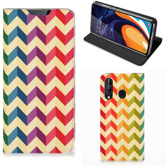 B2Ctelecom Samsung Galaxy A60 Hoesje met Magneet Zigzag Color