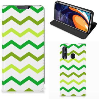 B2Ctelecom Samsung Galaxy A60 Hoesje met Magneet Zigzag Groen