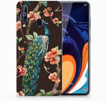 B2Ctelecom Samsung Galaxy A60 Leuk Hoesje Pauw met Bloemen