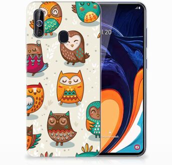 B2Ctelecom Samsung Galaxy A60 Leuk Hoesje Vrolijke Uilen