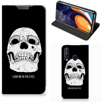 B2Ctelecom Samsung Galaxy A60 Mobiel BookCase Skull Eyes