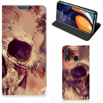 B2Ctelecom Samsung Galaxy A60 Mobiel BookCase Skullhead