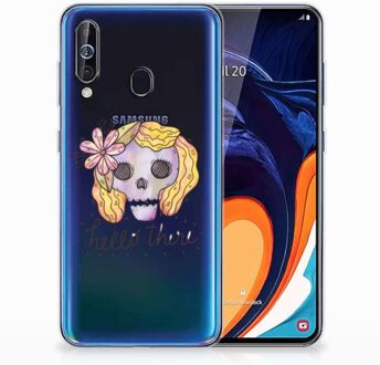 B2Ctelecom Samsung Galaxy A60 Silicone Back Case Boho Skull