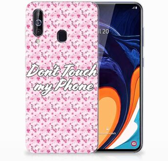 B2Ctelecom Samsung Galaxy A60 Silicone-hoesje Flowers Pink DTMP