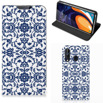 B2Ctelecom Samsung Galaxy A60 Smart Cover Flower Blue