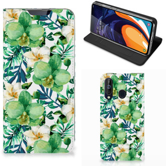 B2Ctelecom Samsung Galaxy A60 Smart Cover Orchidee Groen