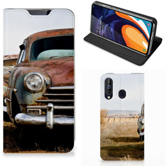 B2Ctelecom Samsung Galaxy A60 Stand Case Vintage Auto