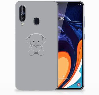 B2Ctelecom Samsung Galaxy A60 Telefoonhoesje met Naam Grijs Baby Olifant