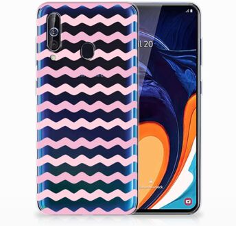 B2Ctelecom Samsung Galaxy A60 TPU bumper Waves Roze