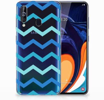 B2Ctelecom Samsung Galaxy A60 TPU bumper Zigzag Blauw