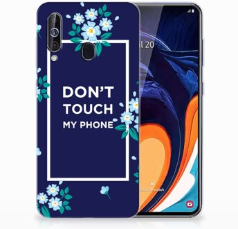 B2Ctelecom Samsung Galaxy A60 TPU Hoesje Flowers Blue DTMP