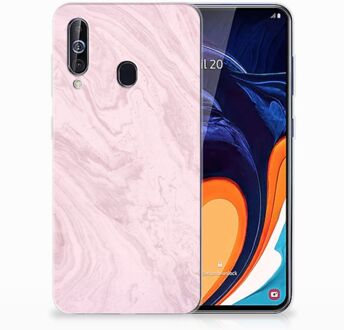 B2Ctelecom Samsung Galaxy A60 TPU Siliconen Hoesje Marble Roze