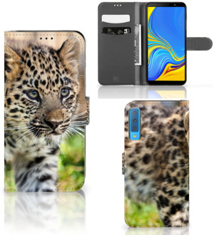 B2Ctelecom Samsung Galaxy A7 (2018) Bookcase Hoesje Baby Luipaard