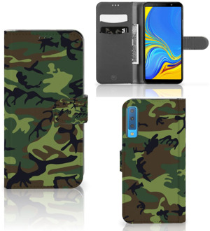 B2Ctelecom Samsung Galaxy A7 (2018) Bookcase Hoesje Design Army Dark