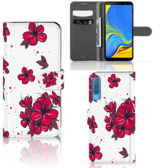 B2Ctelecom Samsung Galaxy A7 (2018) Bookcase Hoesje Design Blossom Red