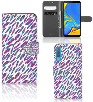 B2Ctelecom Samsung Galaxy A7 (2018) Bookcase Hoesje Design Feathers Color