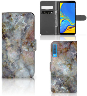 B2Ctelecom Samsung Galaxy A7 (2018) Bookcase Hoesje Design Marmer Grijs