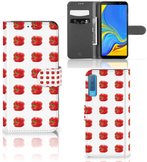 B2Ctelecom Samsung Galaxy A7 (2018) Bookcase Hoesje Design Paprika Red