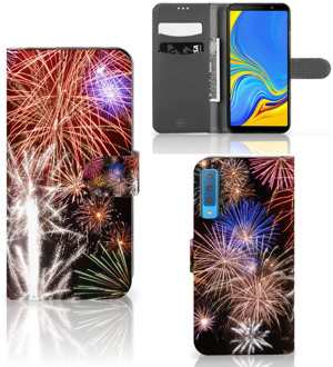 B2Ctelecom Samsung Galaxy A7 (2018) Bookcase Hoesje Design Vuurwerk