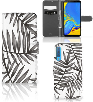 B2Ctelecom Samsung Galaxy A7 (2018) Bookcase Hoesje Leaves Grey