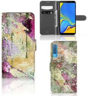 B2Ctelecom Samsung Galaxy A7 (2018) Bookcase Hoesje Letter Painting