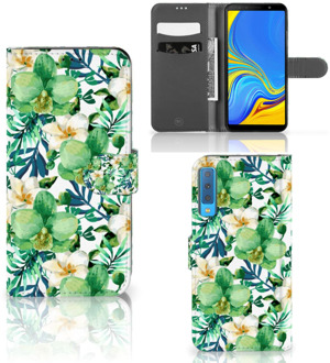 B2Ctelecom Samsung Galaxy A7 (2018) Bookcase Hoesje Orchidee Groen