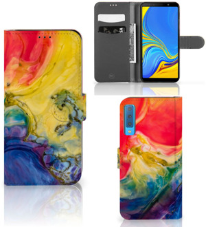 B2Ctelecom Samsung Galaxy A7 (2018) Bookcase Hoesje Watercolor Dark