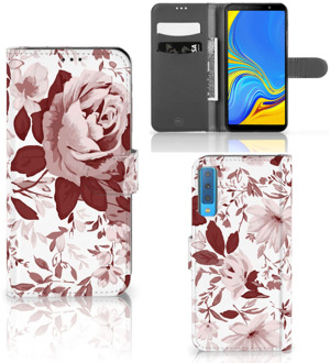 B2Ctelecom Samsung Galaxy A7 (2018) Bookcase Hoesje Watercolor Flowers