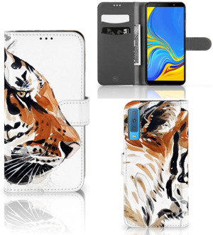 B2Ctelecom Samsung Galaxy A7 (2018) Bookcase Hoesje Watercolor Tiger