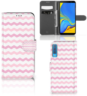 B2Ctelecom Samsung Galaxy A7 (2018) Bookcase Hoesje Waves Roze