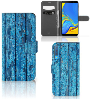 B2Ctelecom Samsung Galaxy A7 (2018) Bookcase Hoesje Wood Blue