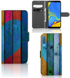 B2Ctelecom Samsung Galaxy A7 (2018) Bookcase Hoesje Wood Heart