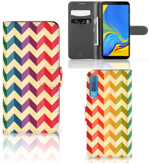 B2Ctelecom Samsung Galaxy A7 (2018) Bookcase Hoesje Zigzag Color