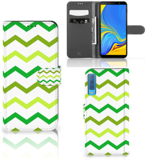 B2Ctelecom Samsung Galaxy A7 (2018) Bookcase Hoesje Zigzag Groen