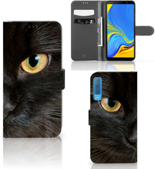 B2Ctelecom Samsung Galaxy A7 (2018) Bookcase Hoesje Zwarte Kat