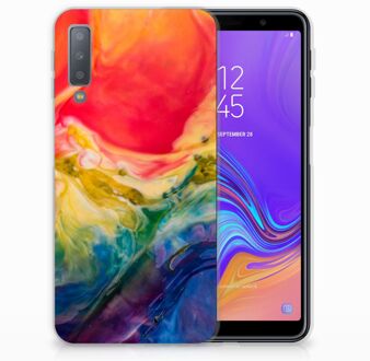 B2Ctelecom Samsung Galaxy A7 (2018) Bumper Hoesje Watercolor Dark