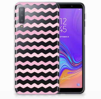 B2Ctelecom Samsung Galaxy A7 (2018) Bumper Hoesje Waves Roze