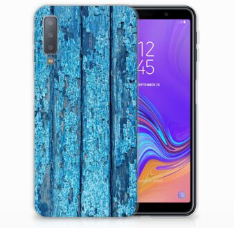 B2Ctelecom Samsung Galaxy A7 (2018) Bumper Hoesje Wood Blue