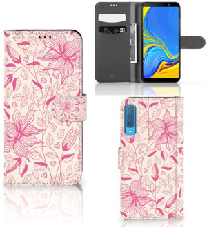 B2Ctelecom Samsung Galaxy A7 (2018) Cover Pink Flowers