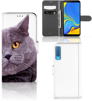 B2Ctelecom Samsung Galaxy A7 (2018) Flip Cover Kat