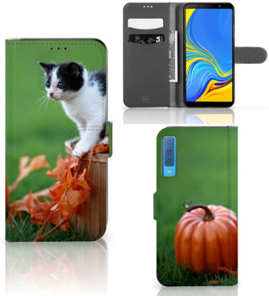 B2Ctelecom Samsung Galaxy A7 (2018) Flip Cover Kitten