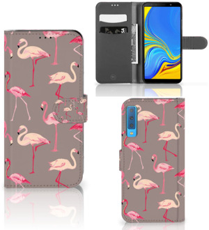 B2Ctelecom Samsung Galaxy A7 (2018) Flip Hoesje Flamingo