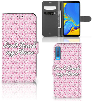 B2Ctelecom Samsung Galaxy A7 (2018) Flip Hoesje Flowers Pink DTMP