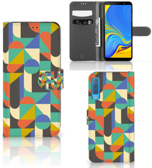 B2Ctelecom Samsung Galaxy A7 (2018) Flip Hoesje Funky Retro