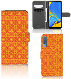 B2Ctelecom Samsung Galaxy A7 (2018) Hoesje Design Batik Orange