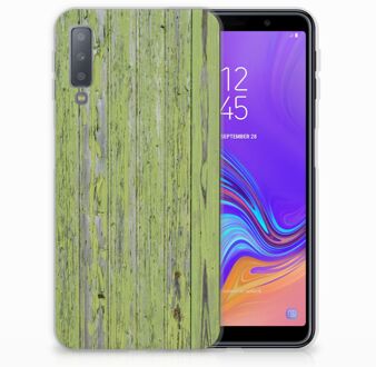 B2Ctelecom Samsung Galaxy A7 (2018) Siliconen Backcase Design Green Wood