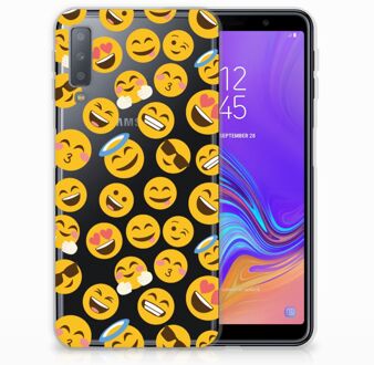 B2Ctelecom Samsung Galaxy A7 (2018) Siliconen Hoesje Design Emoji