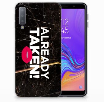 B2Ctelecom Samsung Galaxy A7 (2018) TPU Hoesje Design Already Taken Black