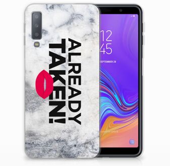 B2Ctelecom Samsung Galaxy A7 (2018) TPU Hoesje Design Already Taken White