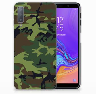 B2Ctelecom Samsung Galaxy A7 (2018) TPU Hoesje Design Army Dark